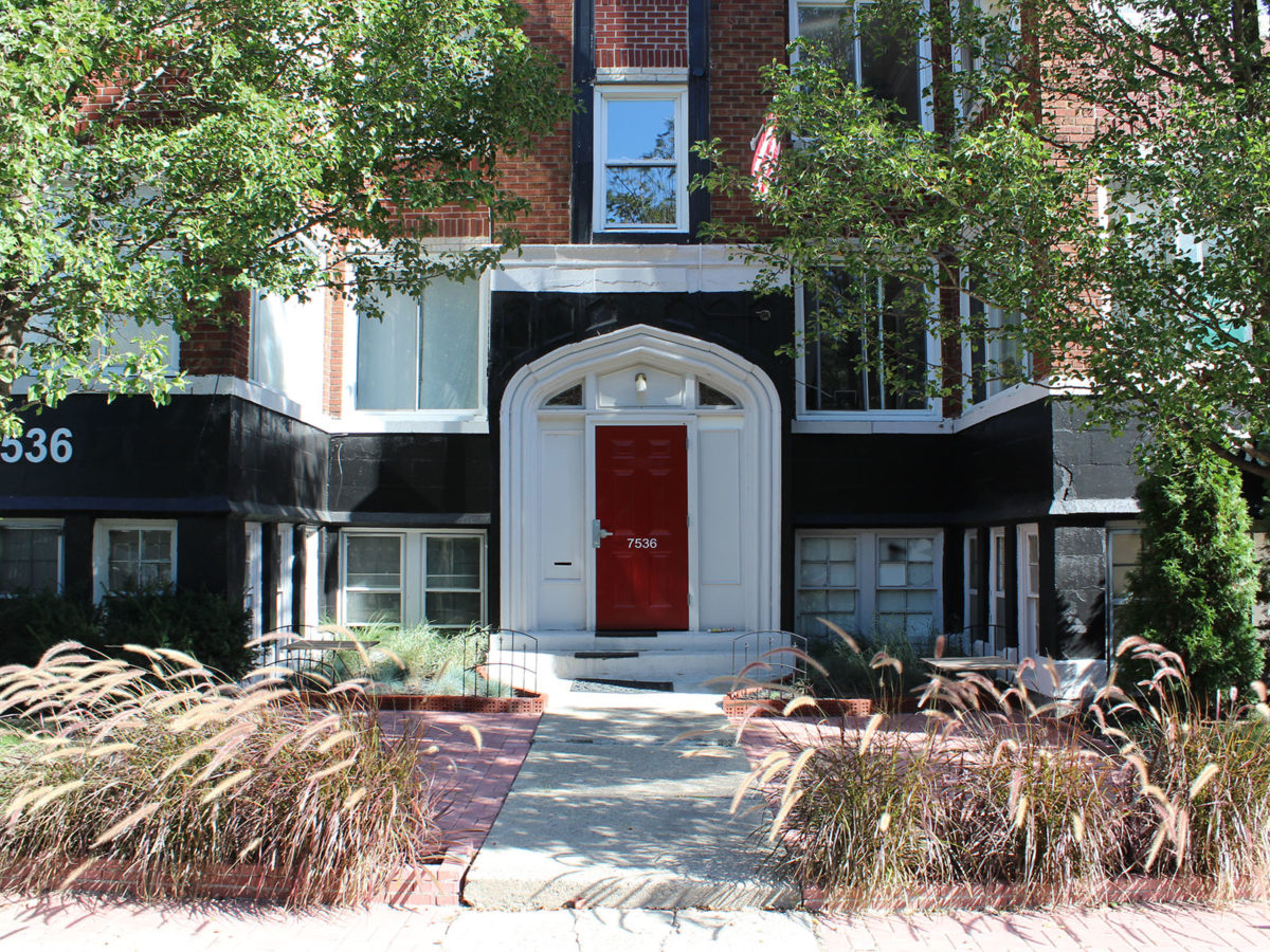 Renovated entrance to apartment building, Dunedin Campus