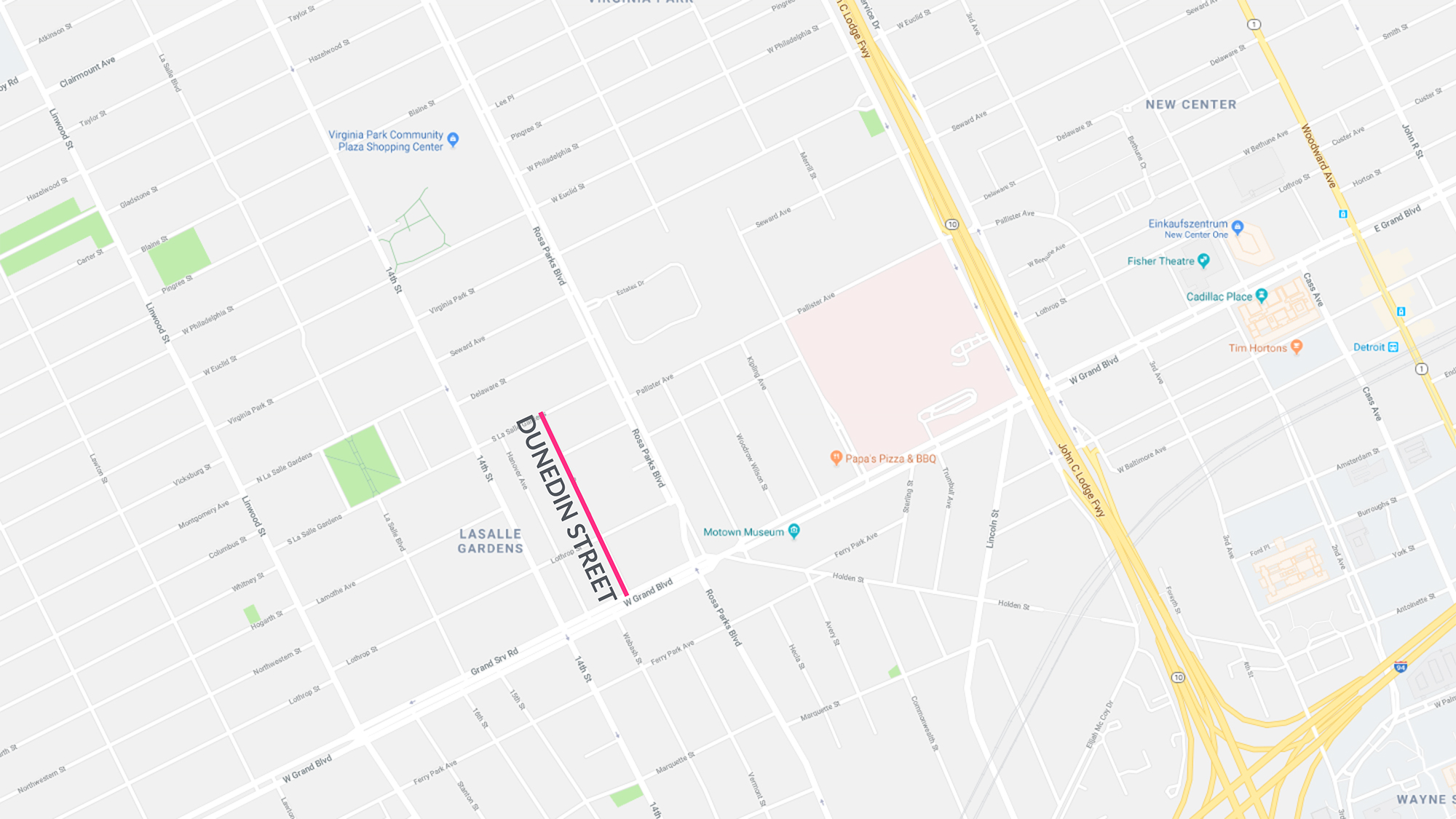 Location of Dunedin Street on Map