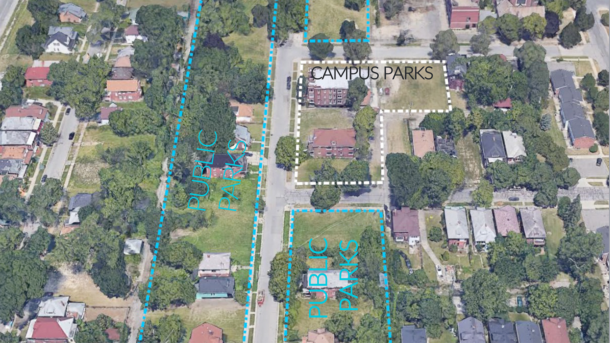Location of Parks in Dunedin Campus
