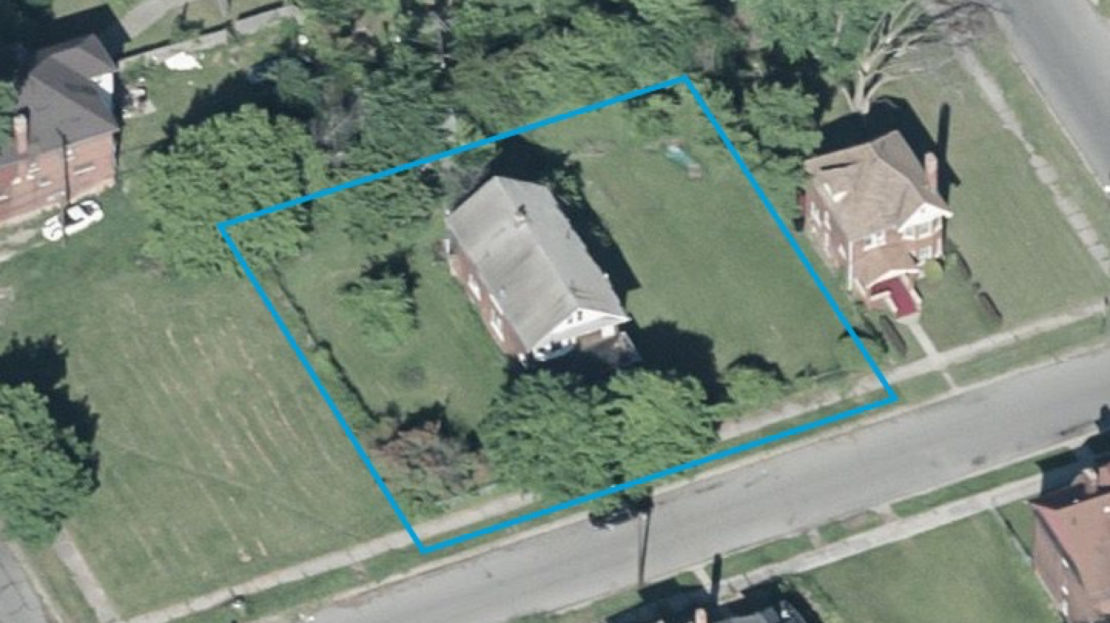 Aerial View of House i 7426 Dunedin Street, Detroit